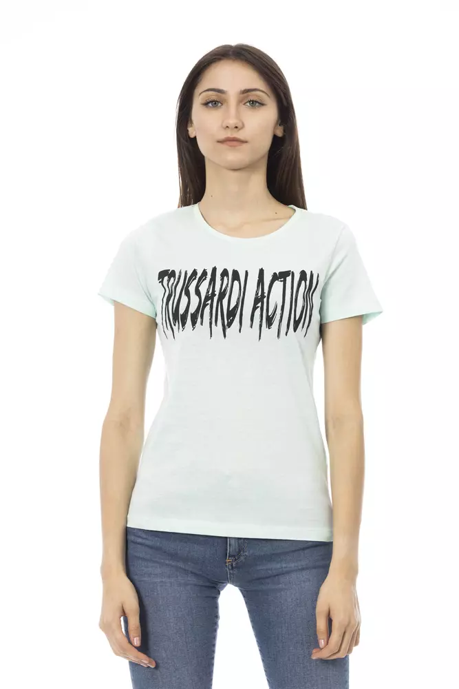 Trussardi Light Blue Cotton Women T-Shirt