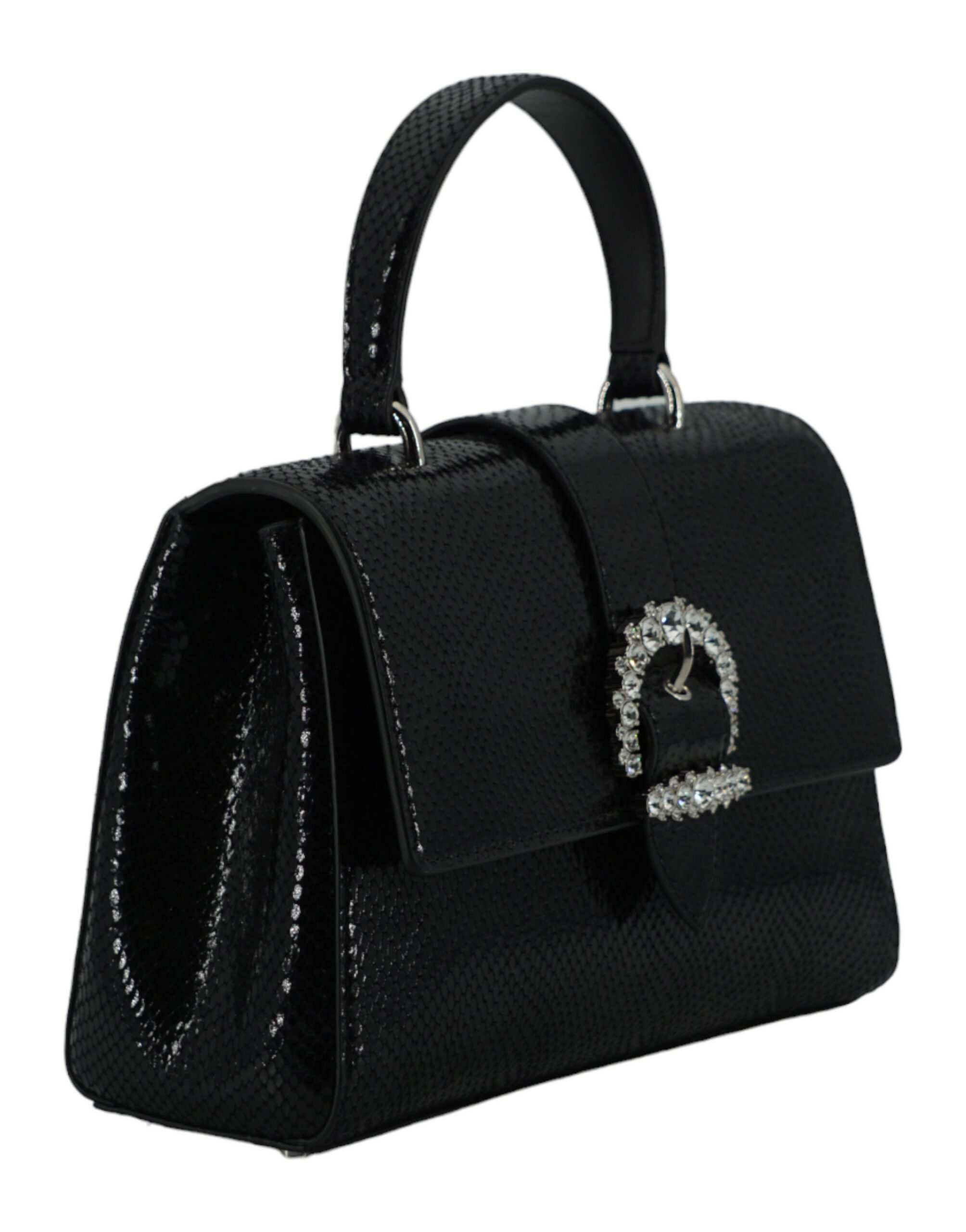 Jimmy Choo Eyewear Black Leather Top Handle Shoulder Bag
