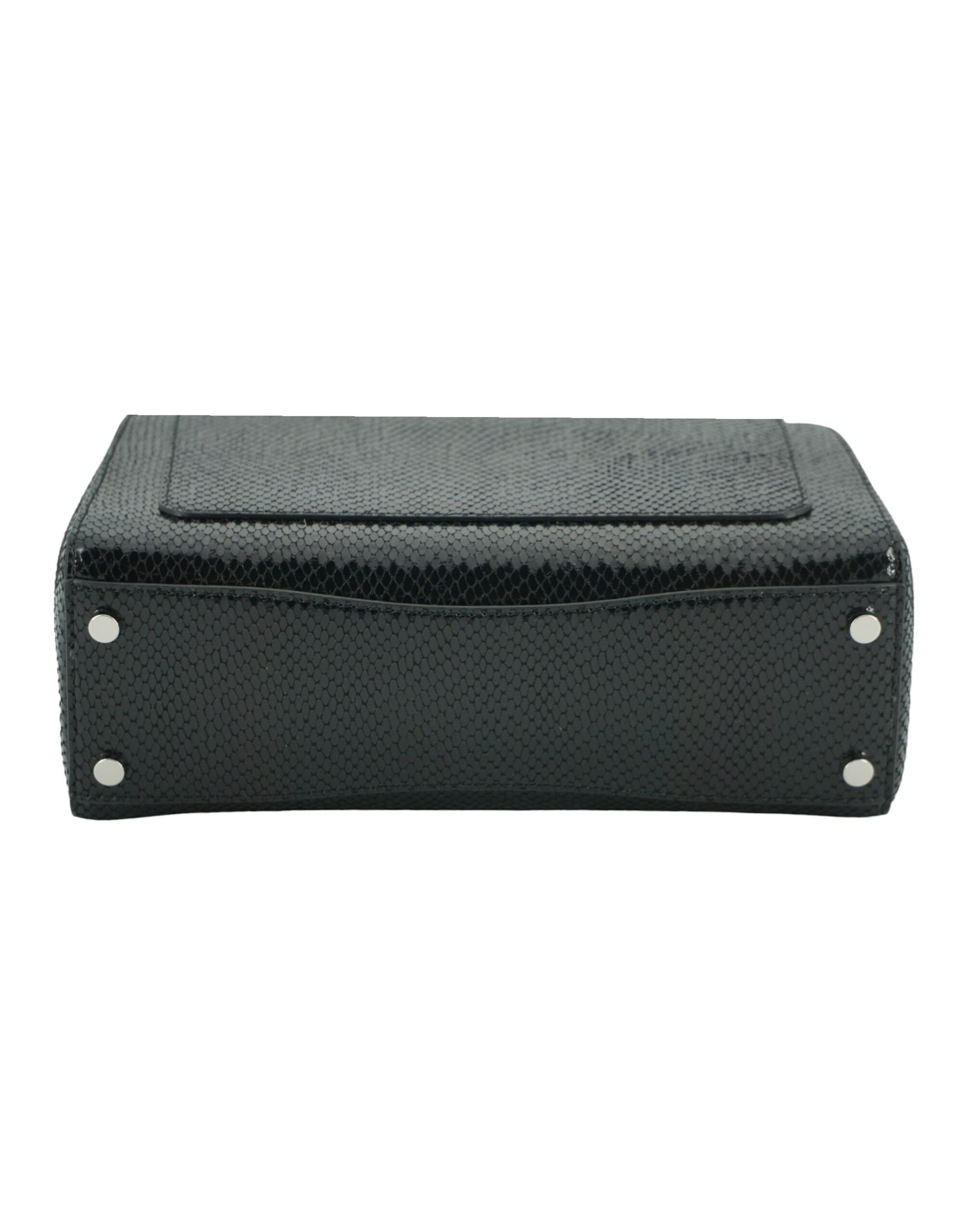 Jimmy Choo Eyewear Black Leather Top Handle Shoulder Bag