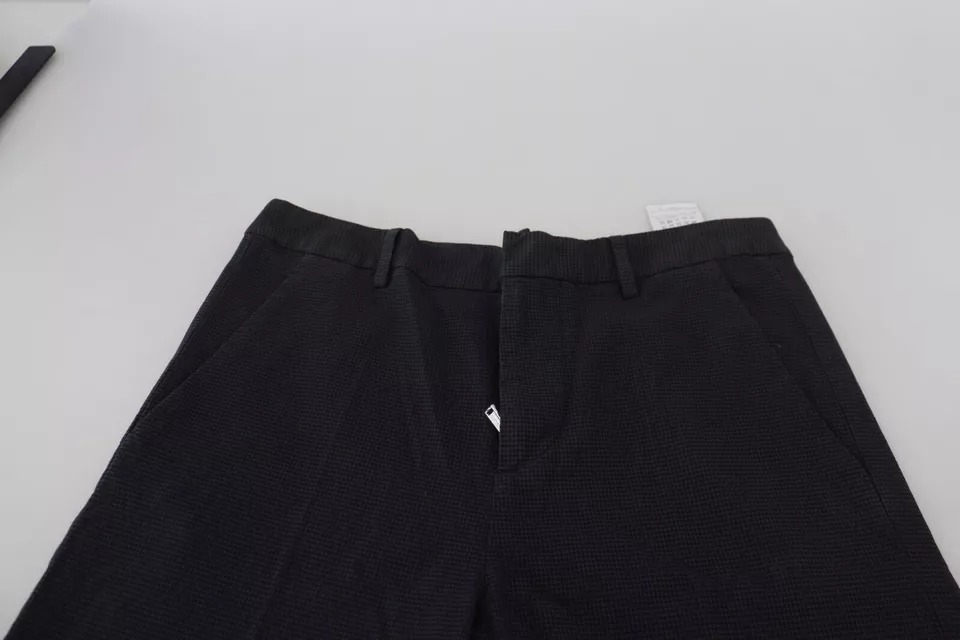 Dsquared2 Black Checkered High Waist Straight Pants