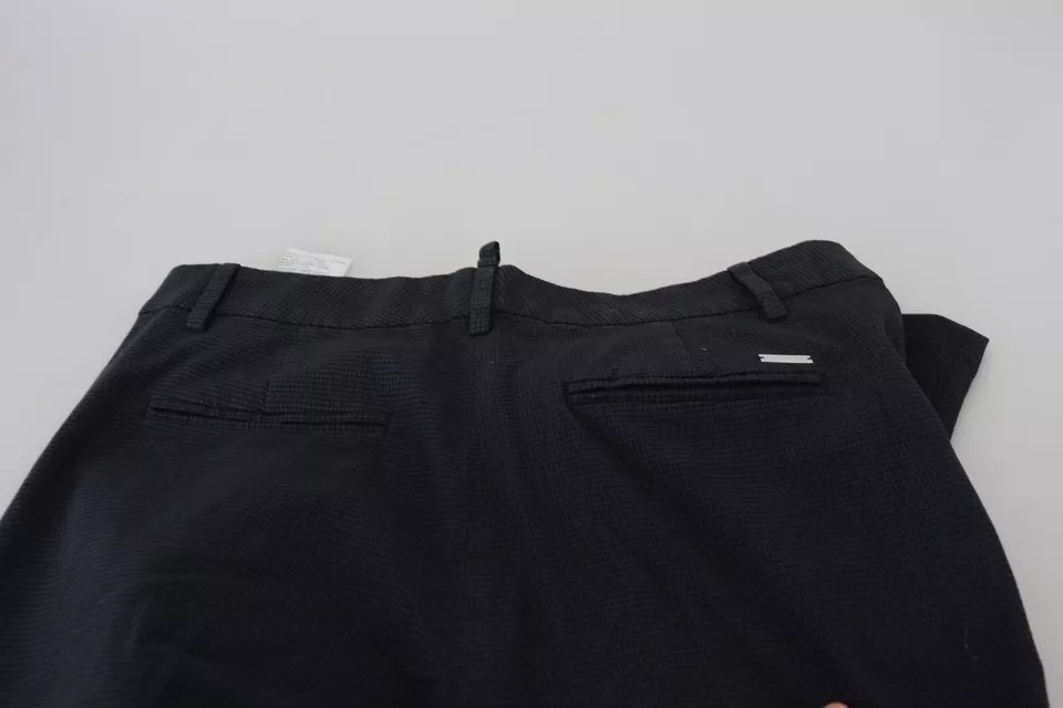 Dsquared2 Black Checkered High Waist Straight Pants