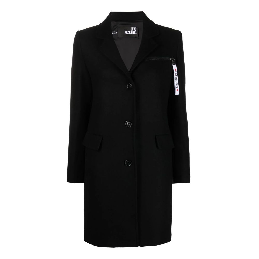 LOVE MOSCHINO Black Wool Jackets & Coat