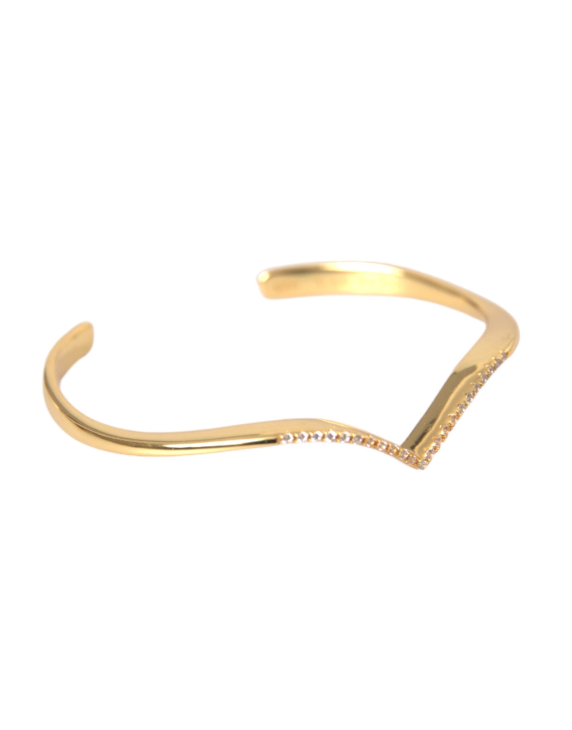 Nialaya Jewelry Arched Wing Cuff Skyfall Gold CZ 925 Bracelet