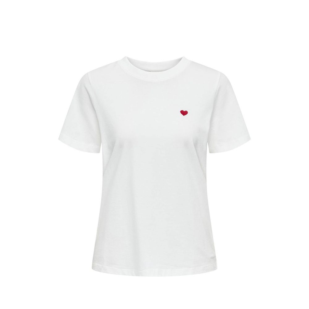 Jacqueline de Yong White Cotton T-Shirt