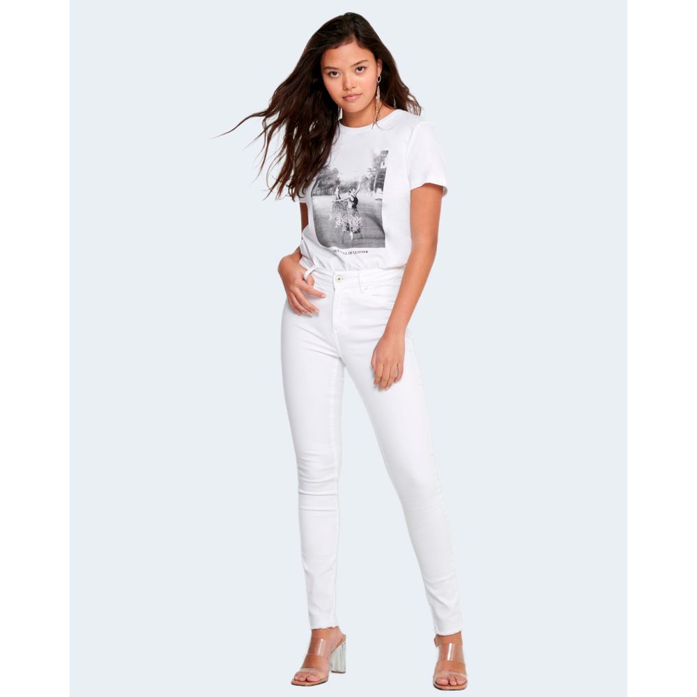 ONLY White Cotton Skinny Jean