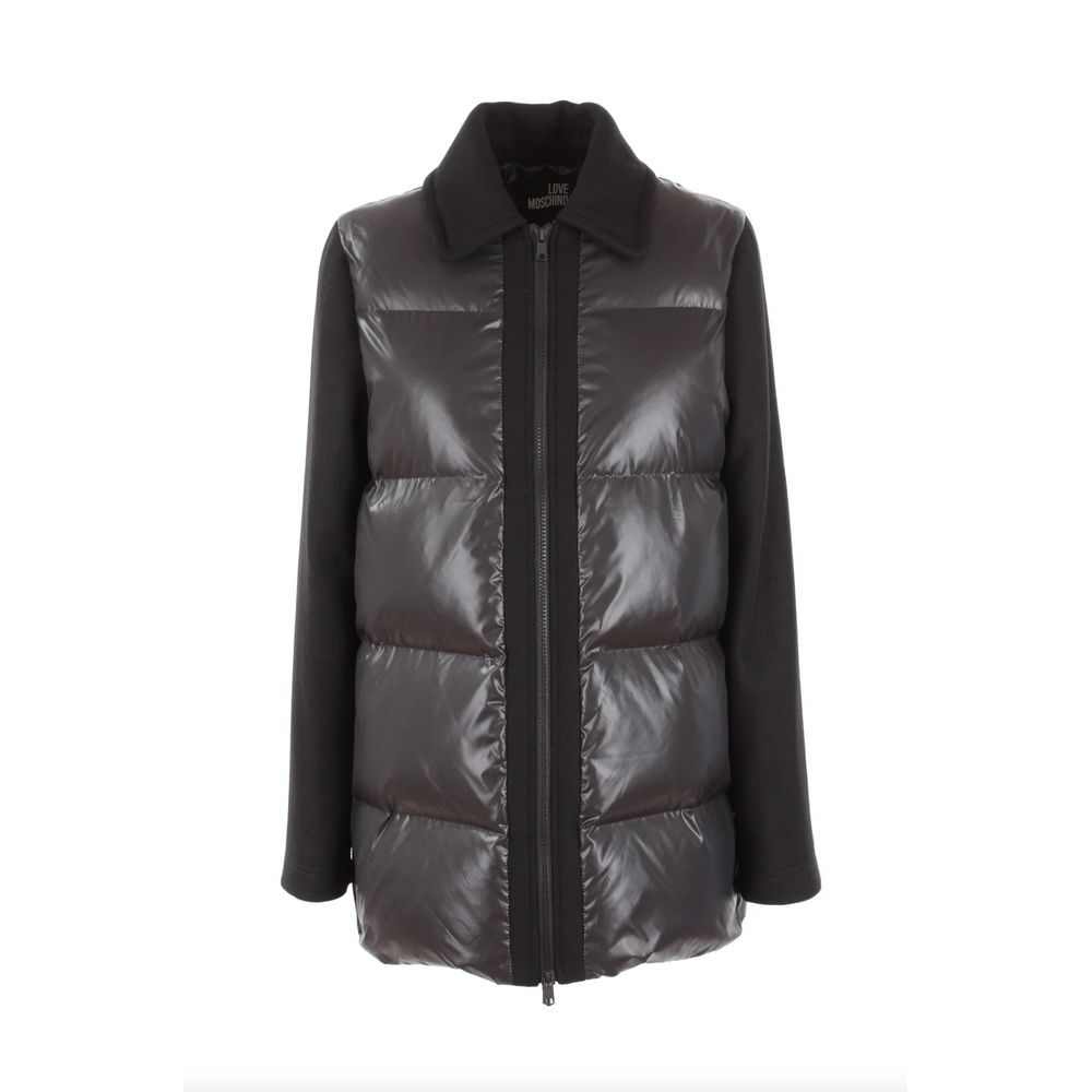 LOVE MOSCHINO Chic Gray Jacket with Contrasting Accents