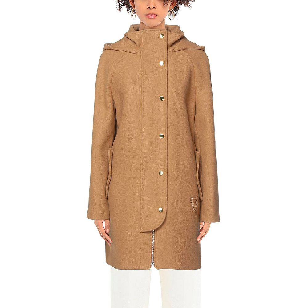 LOVE MOSCHINO Brown Wool Women Coat