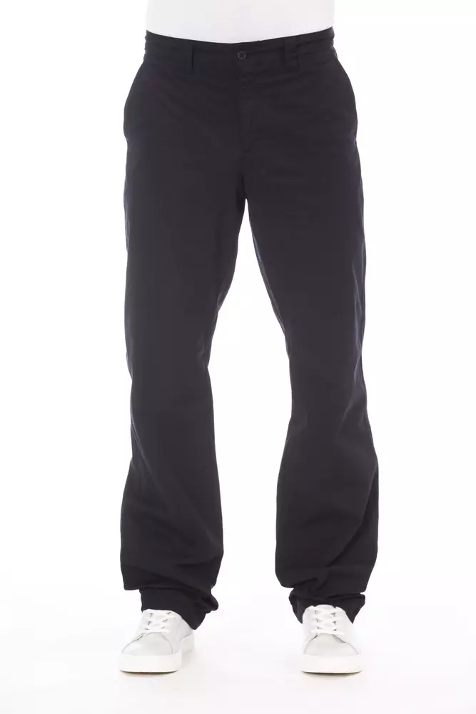 ALPHA STUDIO Blue Cotton Men's Pant