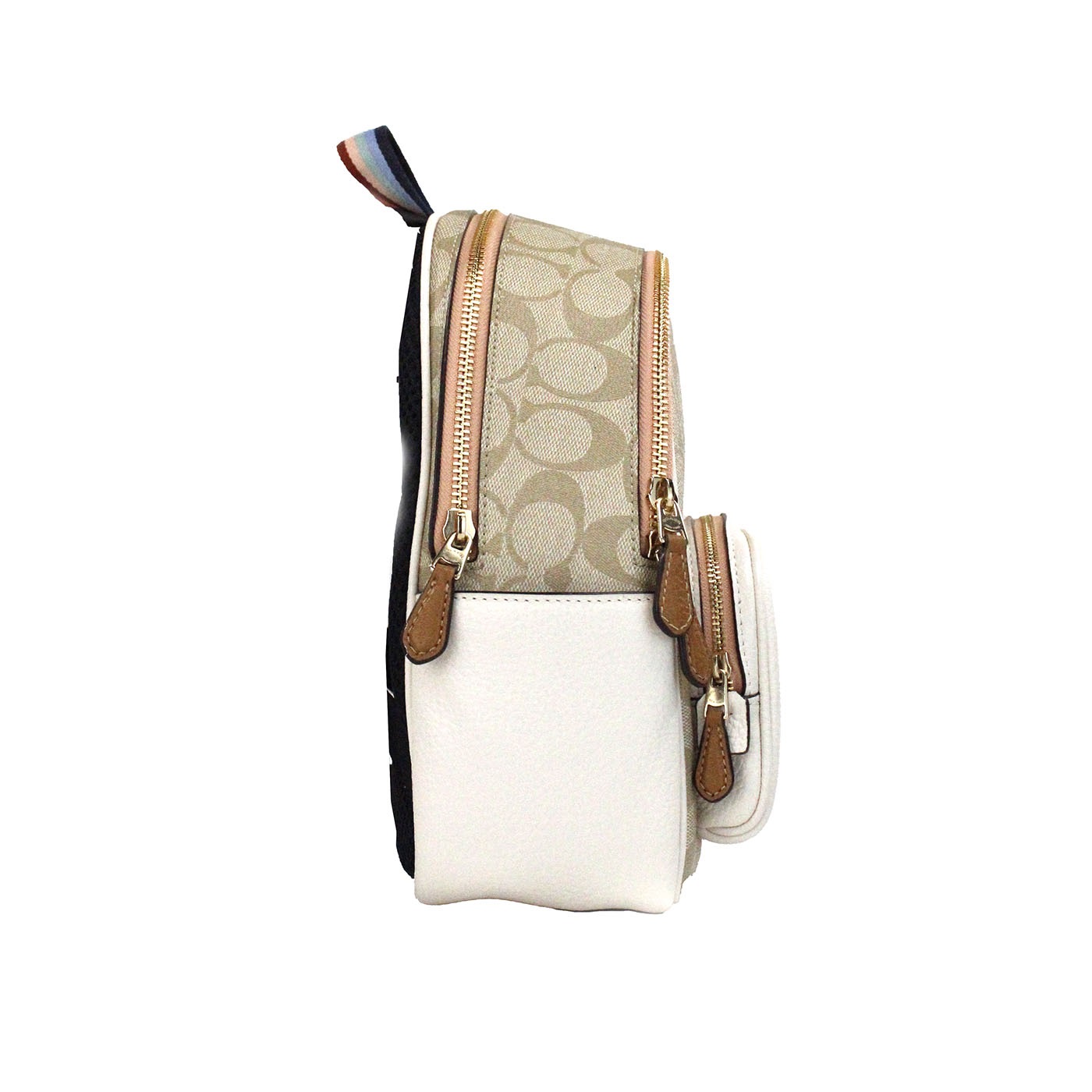 Coach Mini Court Signature Pear Motif Shoulder Backpack Bookbag Bag Chalk Taffy