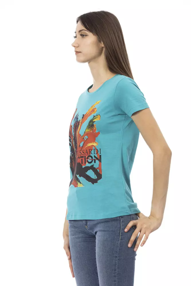 Trussardi Light Blue Cotton Women T-Shirt