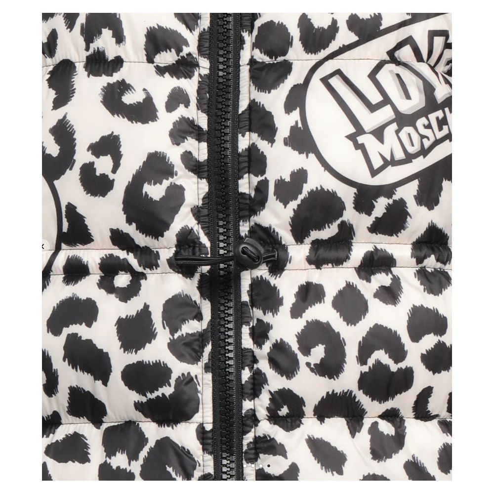 LOVE MOSCHINO Chic Leopard Print Down Jacket