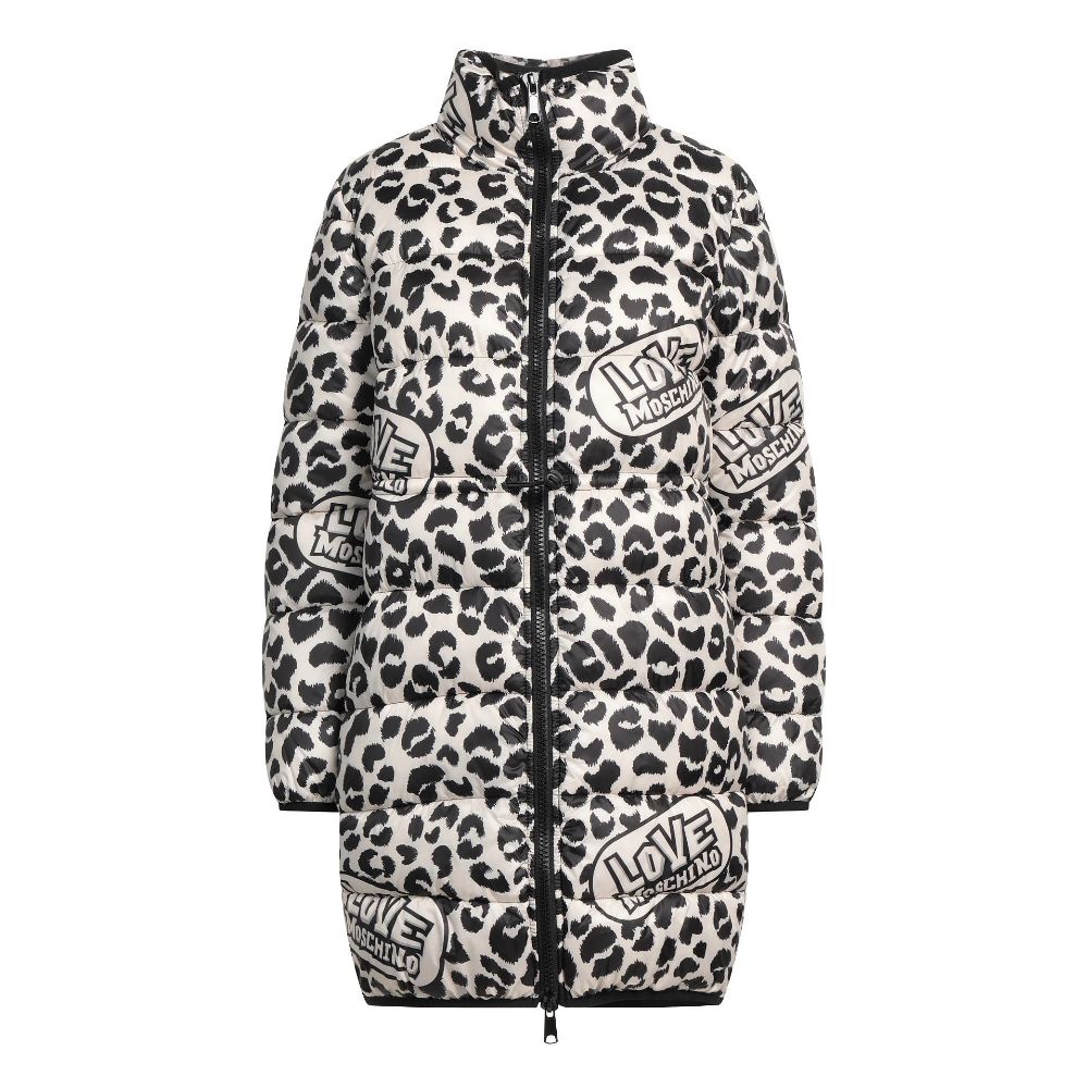 LOVE MOSCHINO Chic Leopard Print Down Jacket