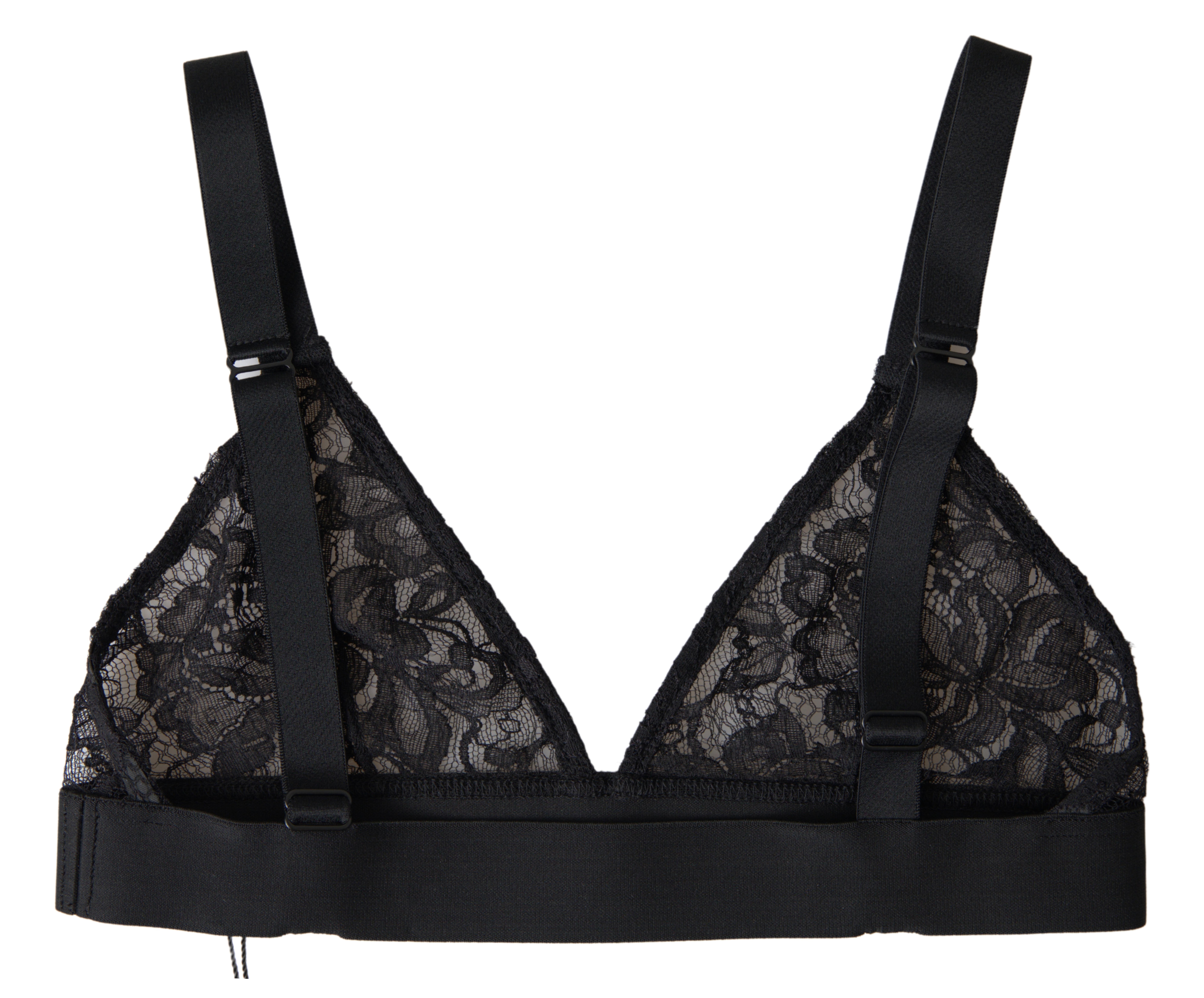 Dolce & Gabbana Black Floral Lace Nylon Stretch Bra Underwear