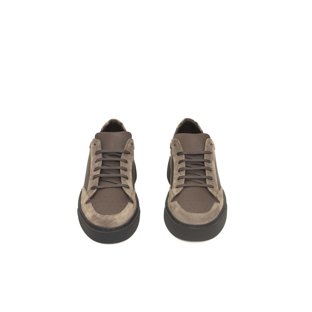 CERRUTI 1881 Beige Leather Men Sneaker