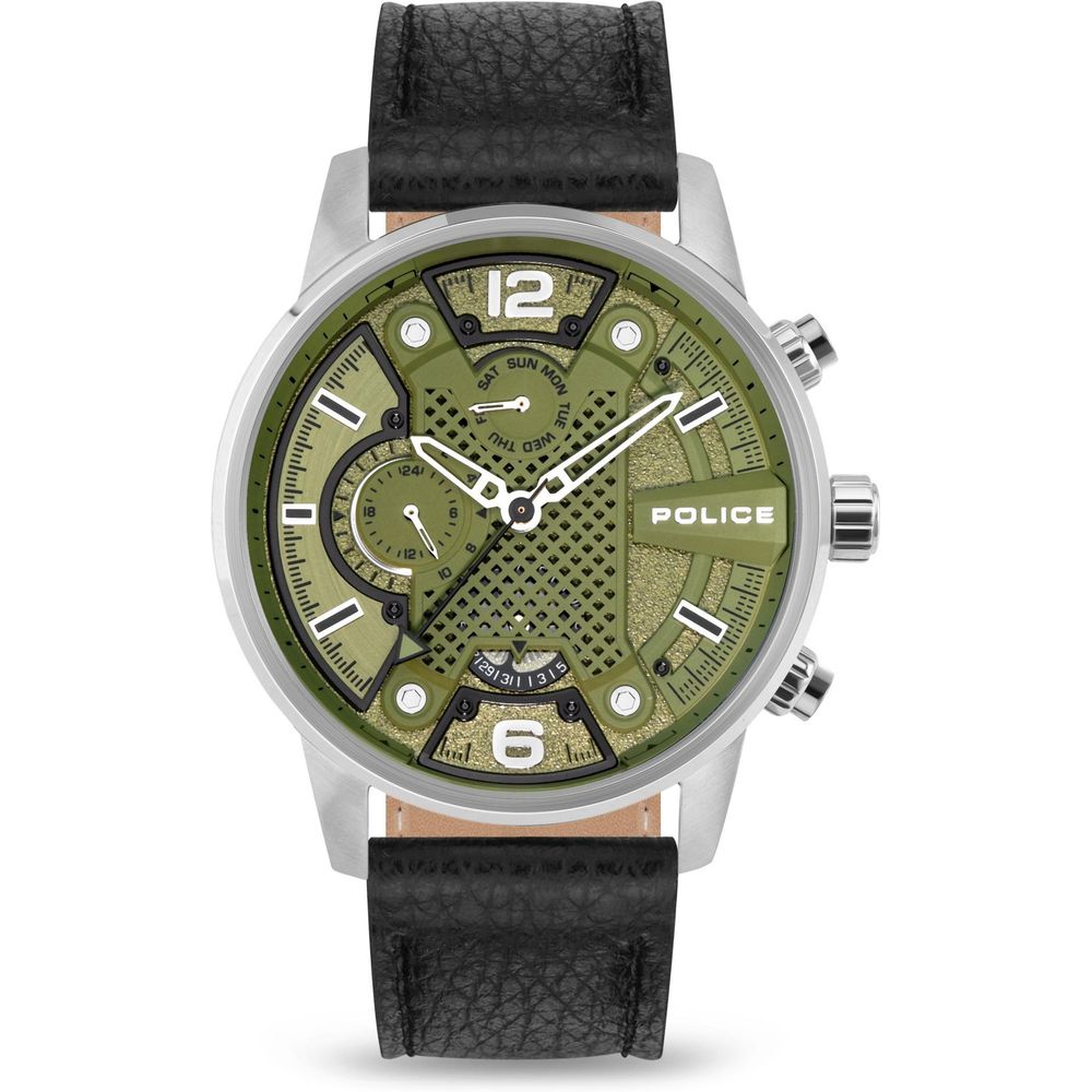 The Police Black Leather Watch