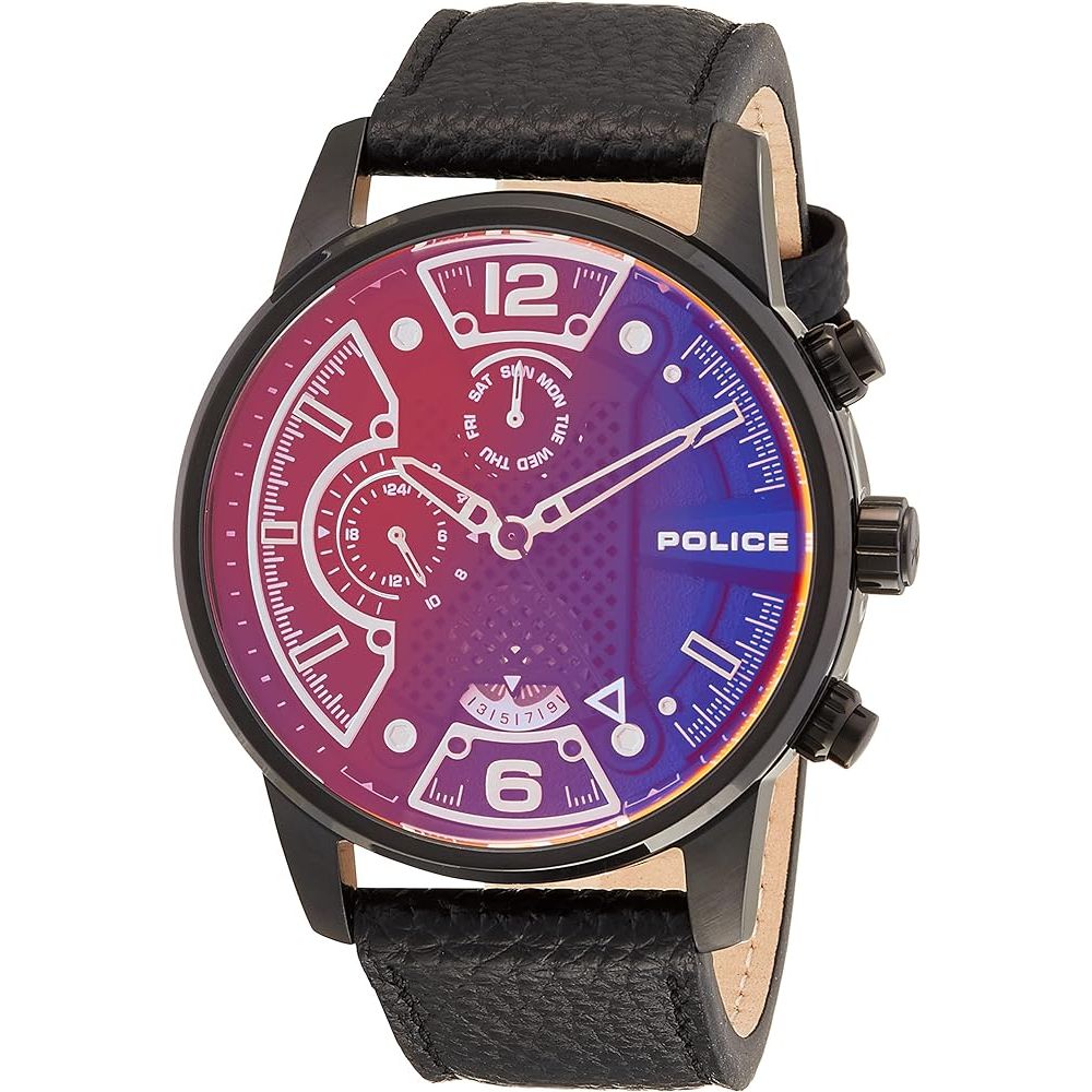The Police Black Leather Watch