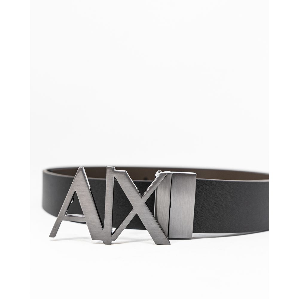 Armani Exchange Black Leather Belt