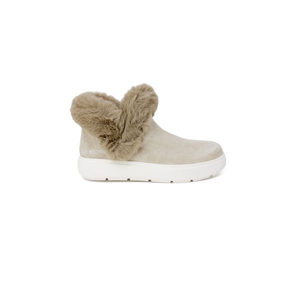 LOVE MOSCHINO Beige Leather Sneaker