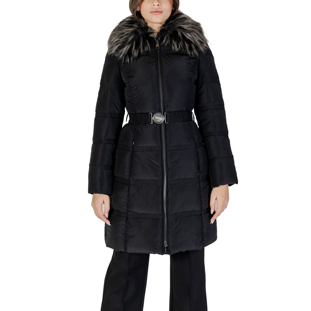 GUESS Black Polyester Jackets & Coat