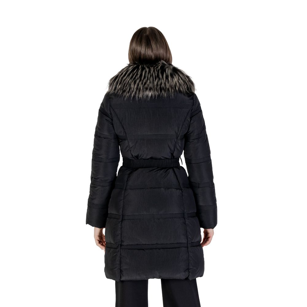 GUESS Black Polyester Jackets & Coat
