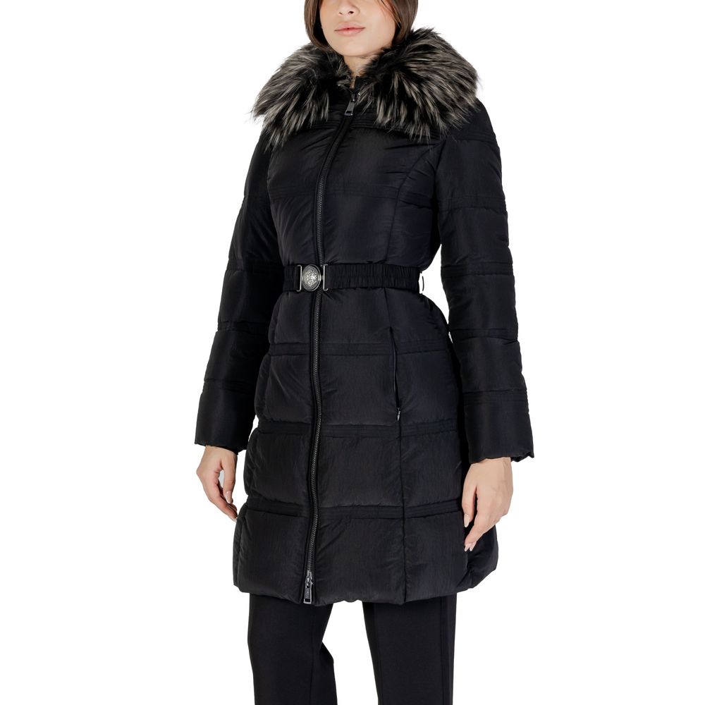 GUESS Black Polyester Jackets & Coat