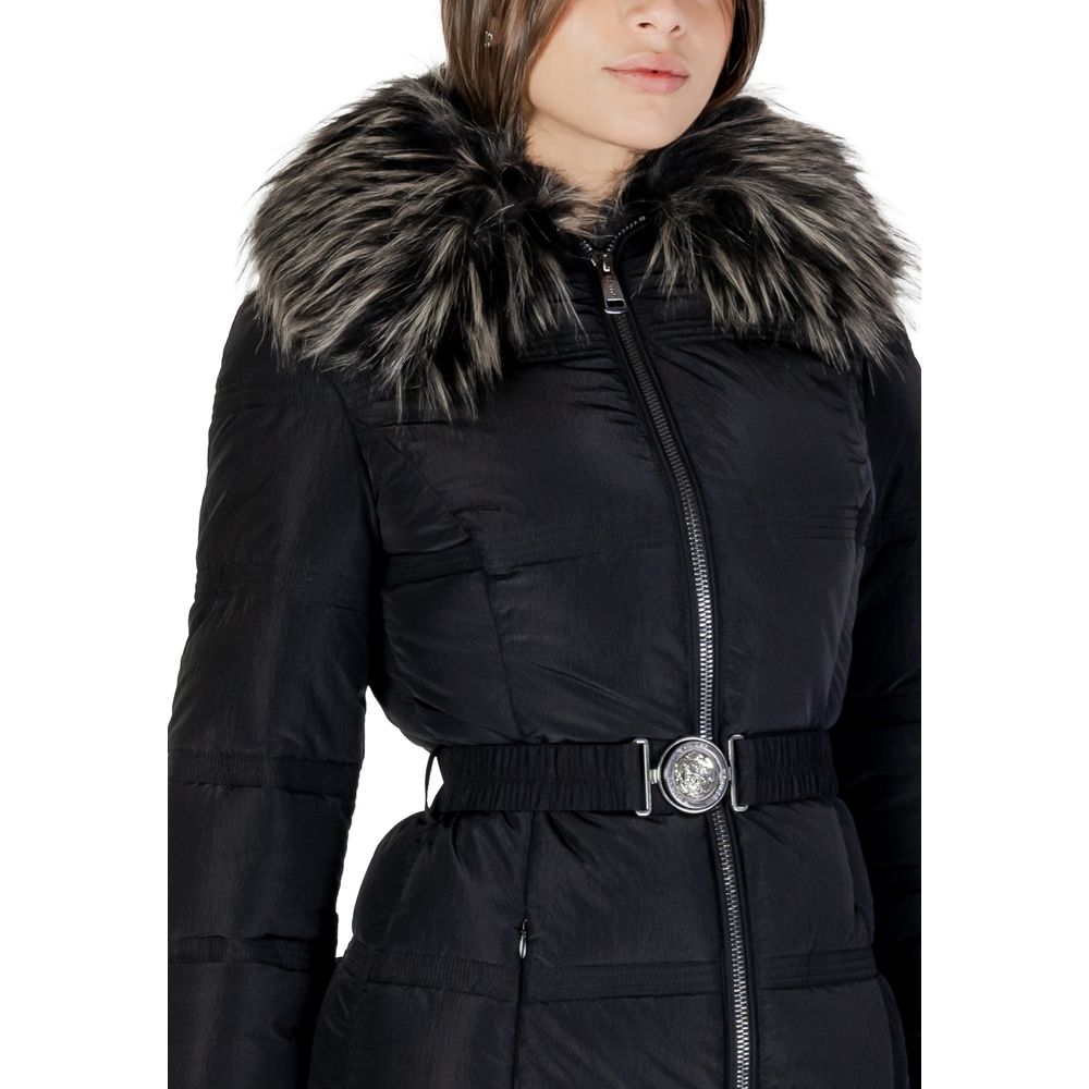 GUESS Black Polyester Jackets & Coat