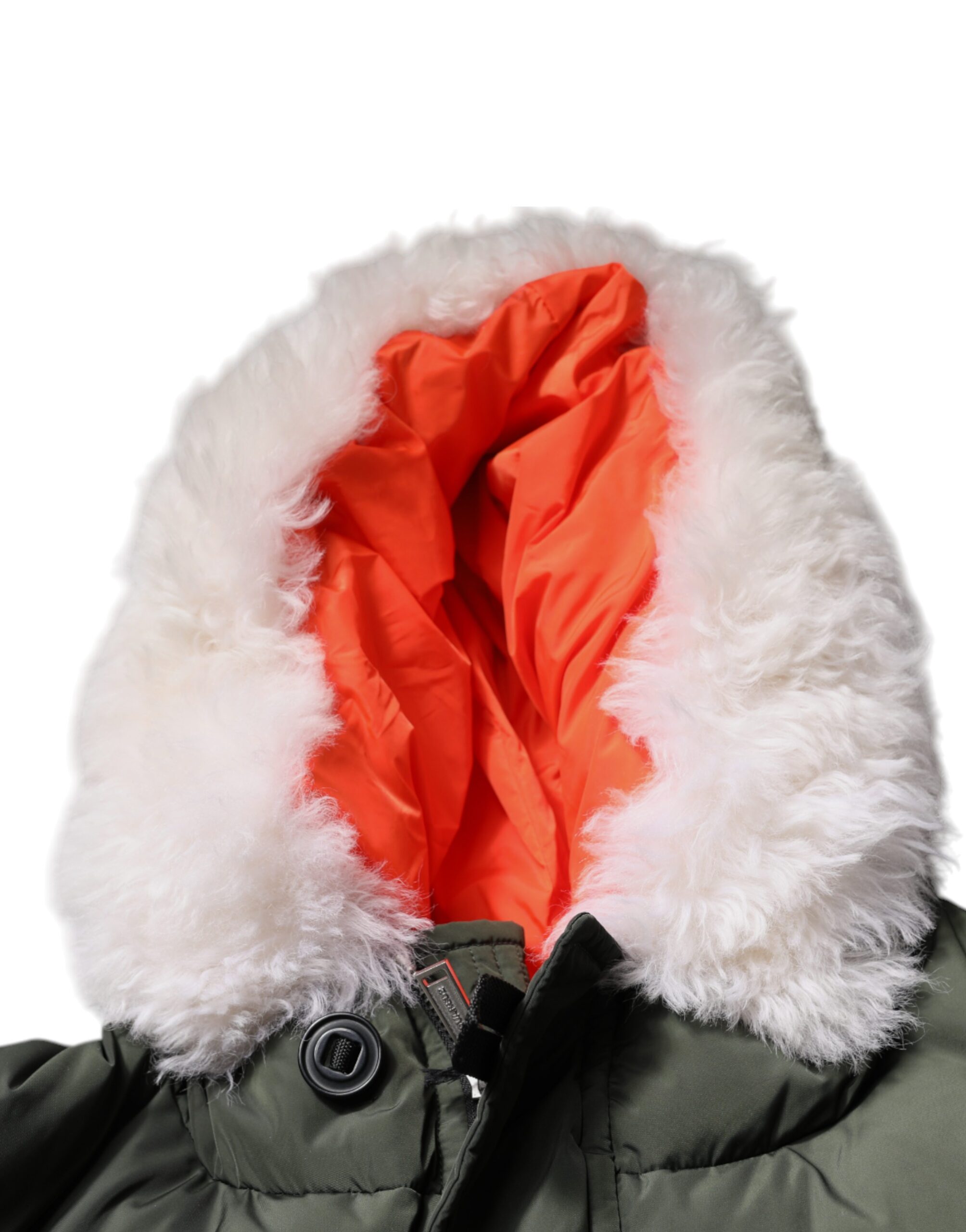 Dsquared2 Green Hooded Long Sleeves Fur Shearling Jacket