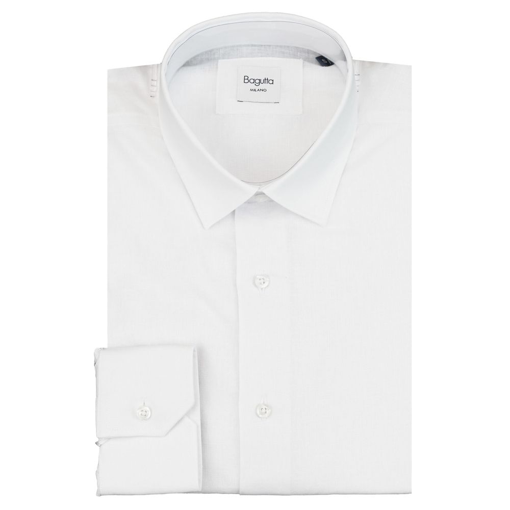 Bagatt White Linen Men Shirt