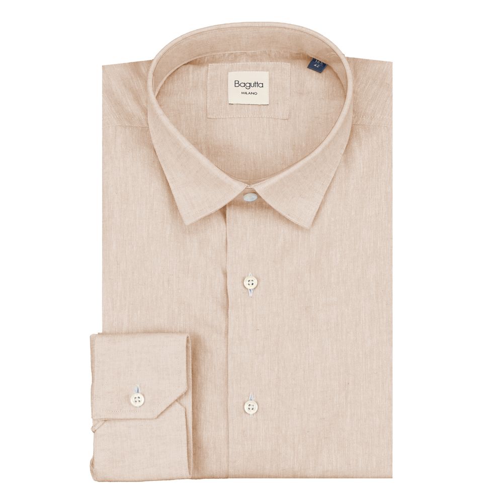 Bagatt Beige Linen Men Shirt