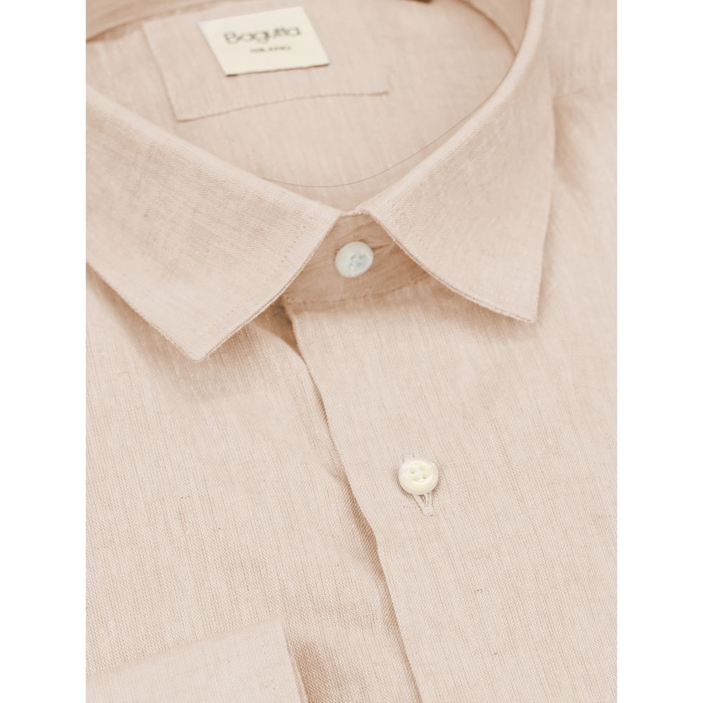 Bagatt Beige Linen Men Shirt