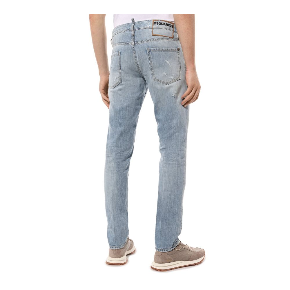 Dsquared2 Light Blue Cotton Men Jeans
