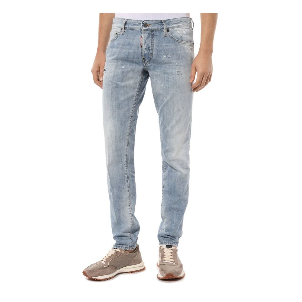 Dsquared2 Light Blue Cotton Men Jeans