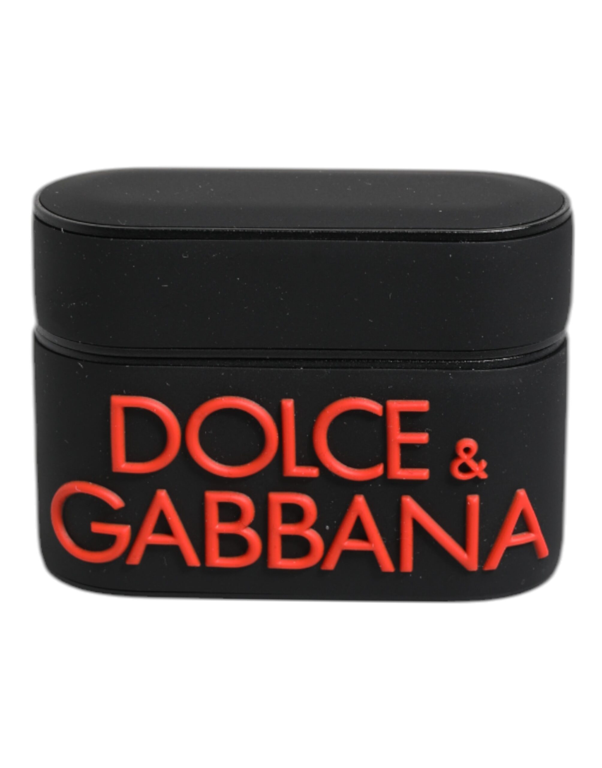 Чехол Dolce & Gabbana Черный Оранжевый Силиконовый с Тисненым Логотипом для Airpods