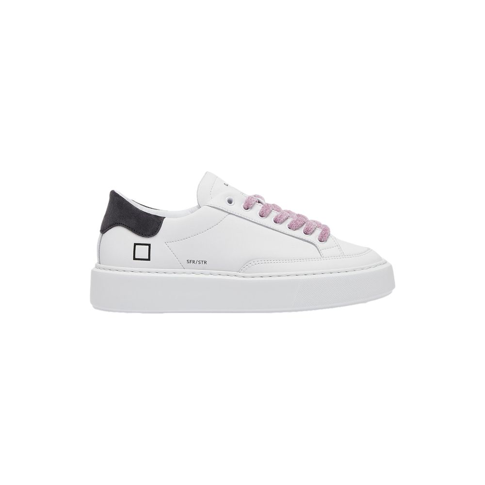 D.A.T.E. Beige Leather Sneaker