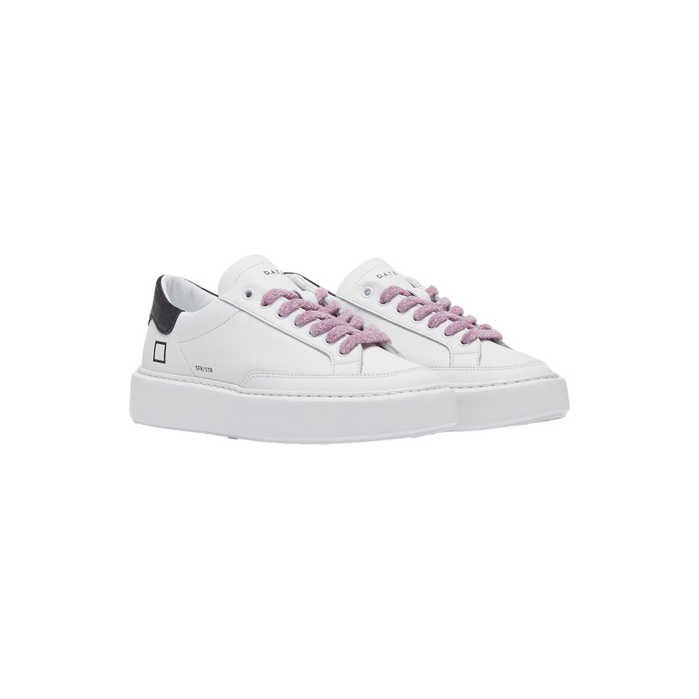 D.A.T.E. Beige Leather Sneaker