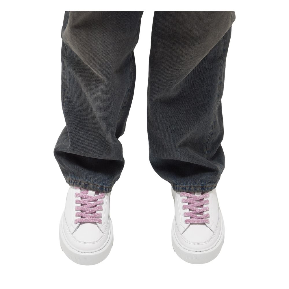 D.A.T.E. Beige Leather Sneaker