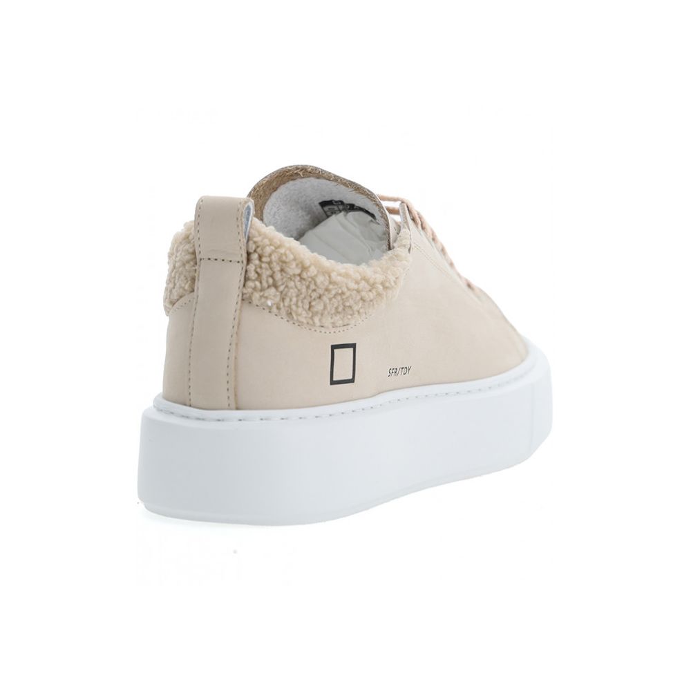D.A.T.E. Beige Leather Sneaker