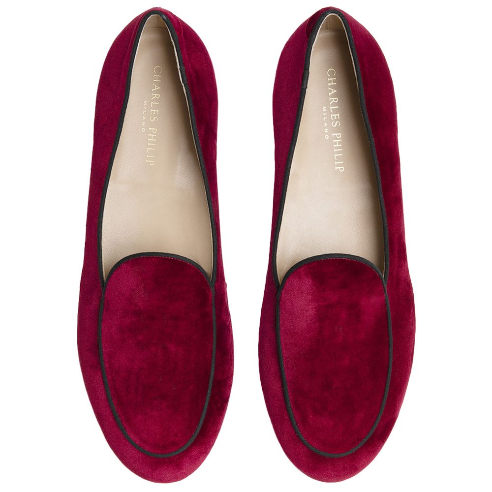 Charles William Red Velvet Loafer