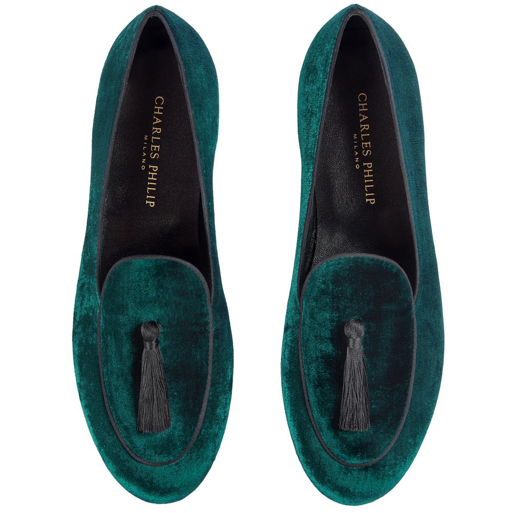 Charles William Green Velvet Loafer