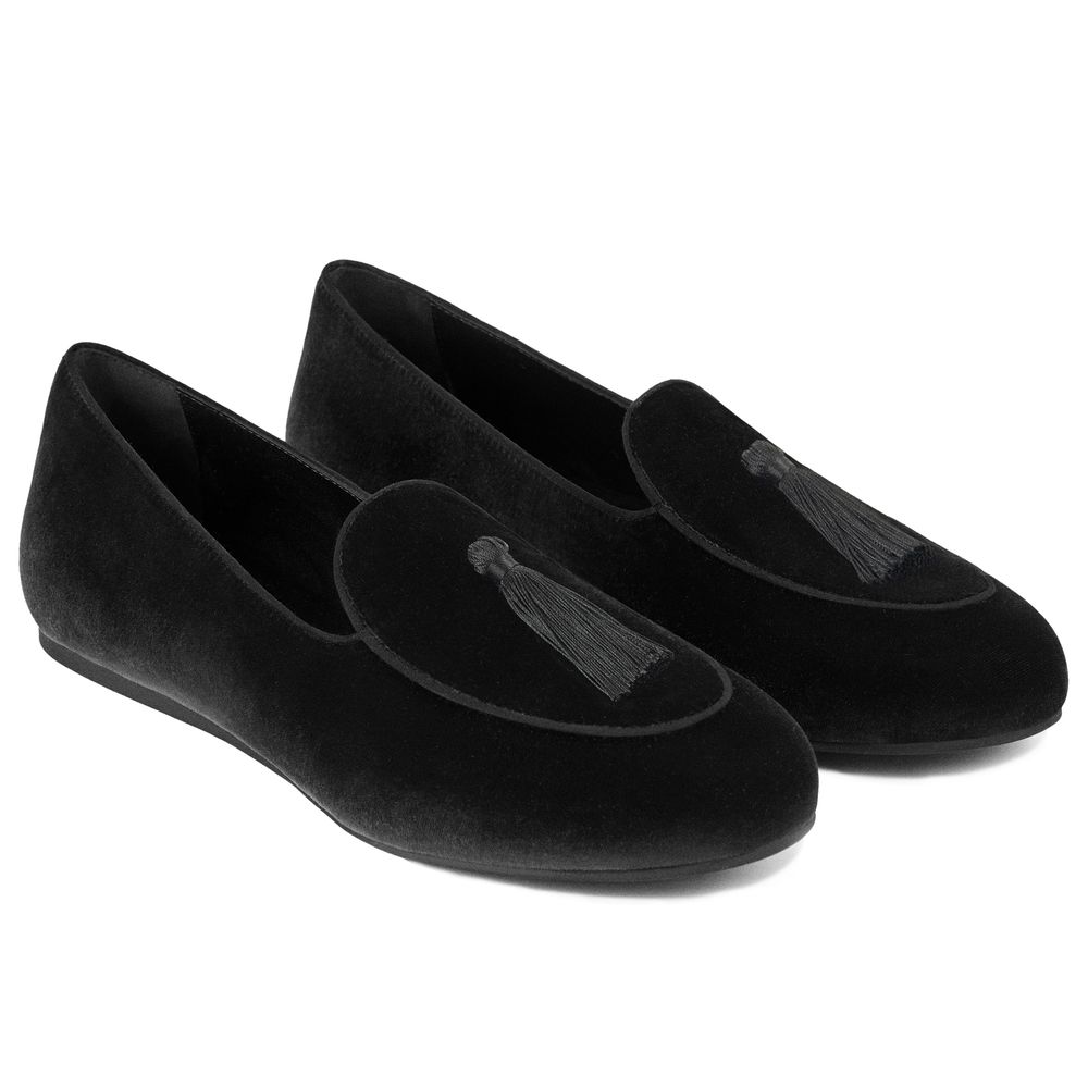 Charles William Black Velvet Loafer