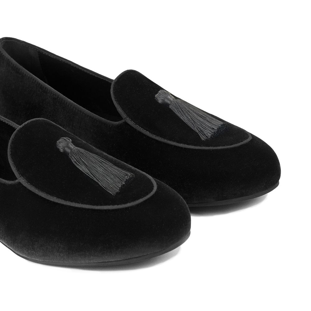 Charles William Black Velvet Loafer