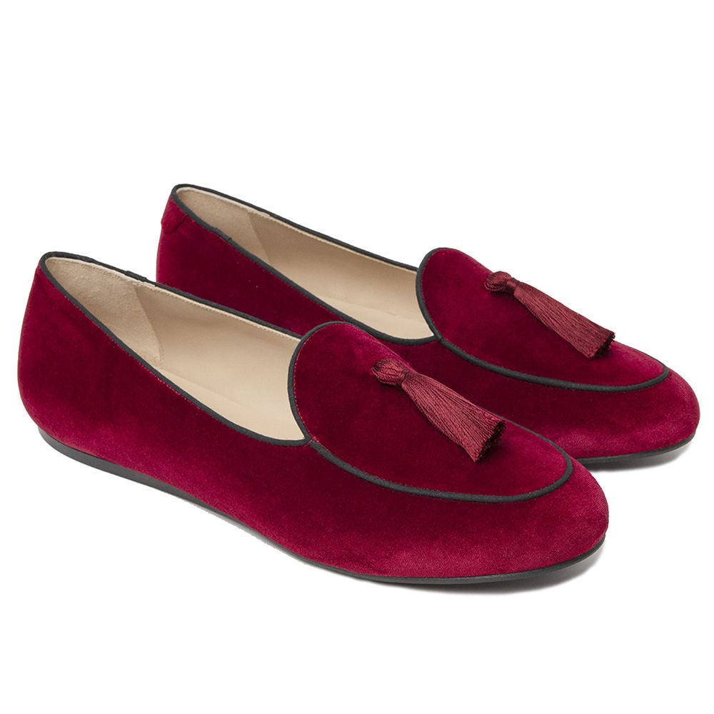 Charles William Red Velvet Loafer