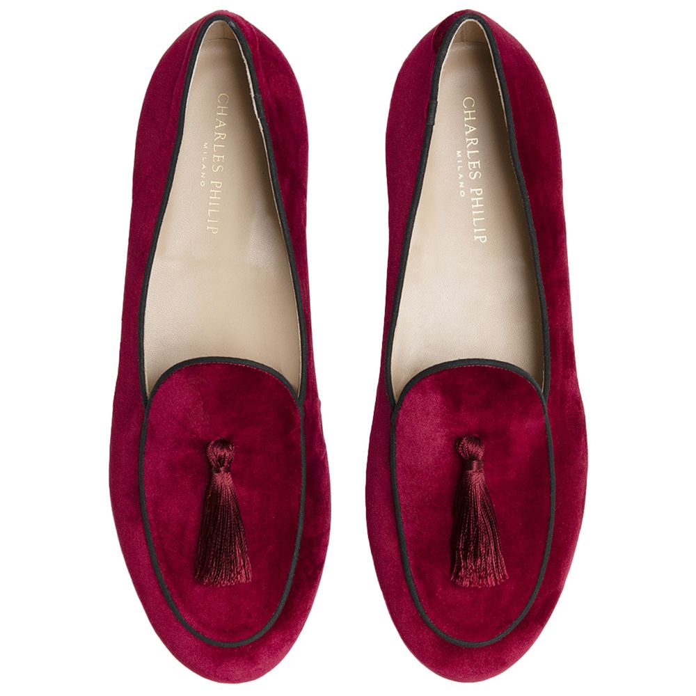 Charles William Red Velvet Loafer