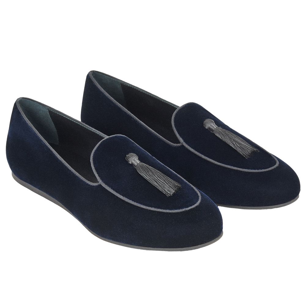 Charles William Blue Velvet Loafer