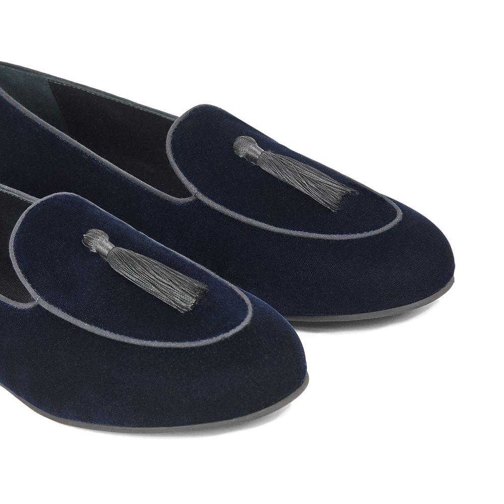 Charles William Blue Velvet Loafer