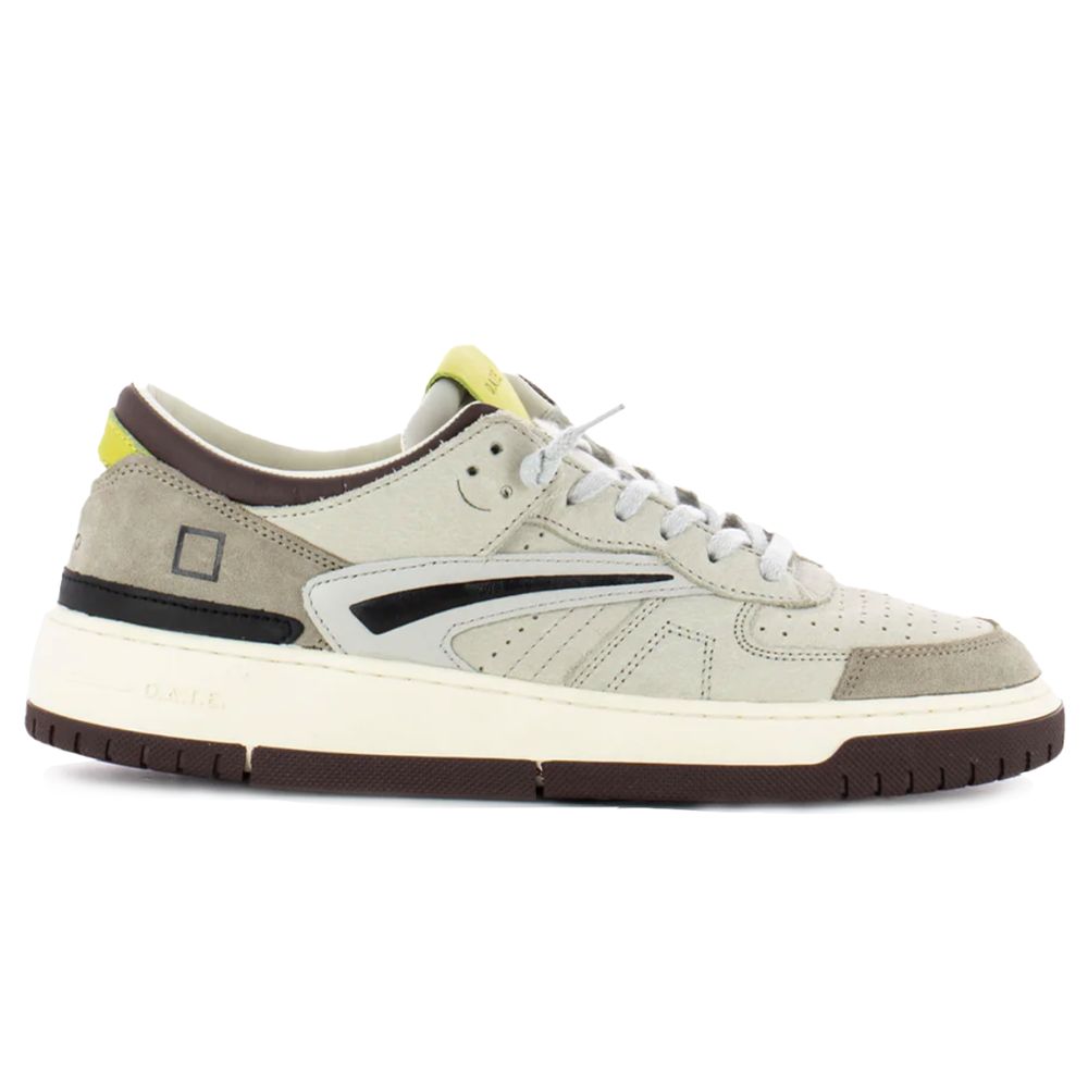 D.A.T.E. Beige Leather Sneaker
