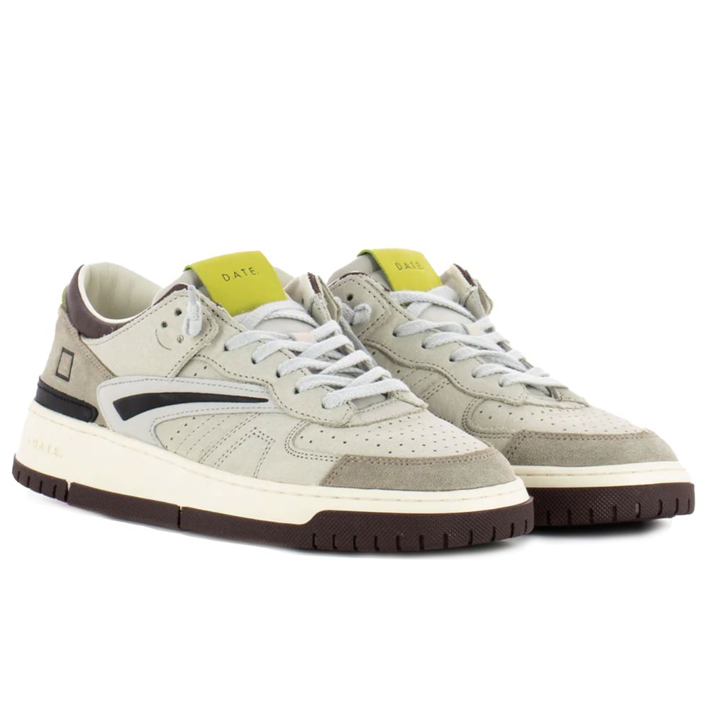 D.A.T.E. Beige Leather Sneaker