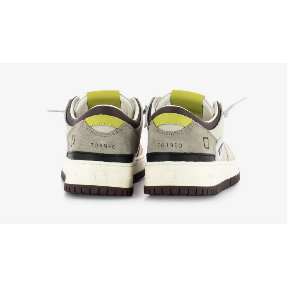 D.A.T.E. Beige Leather Sneaker