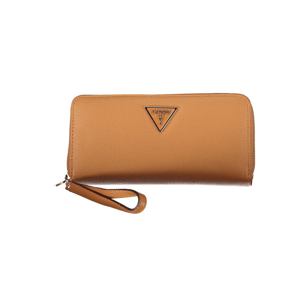 Guess Shoes Chic Brown Polyethylene Wallet with Coin Purse