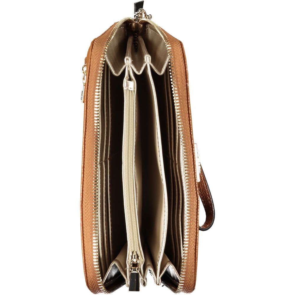 Guess Shoes Chic Brown Polyethylene Wallet with Coin Purse